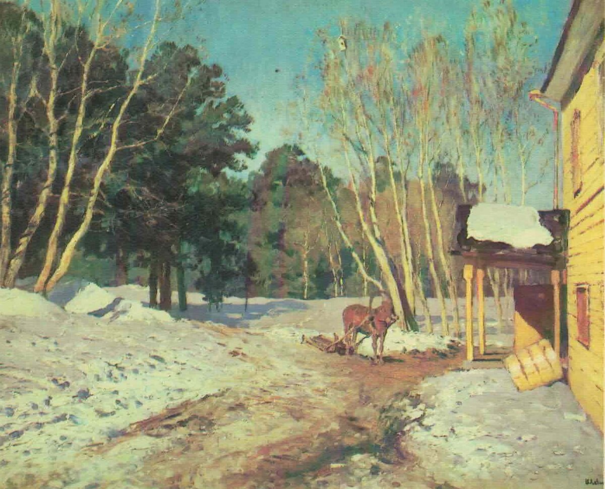 И. Левитан "Март" (1895). Холст, масло 60х75, ГТГ