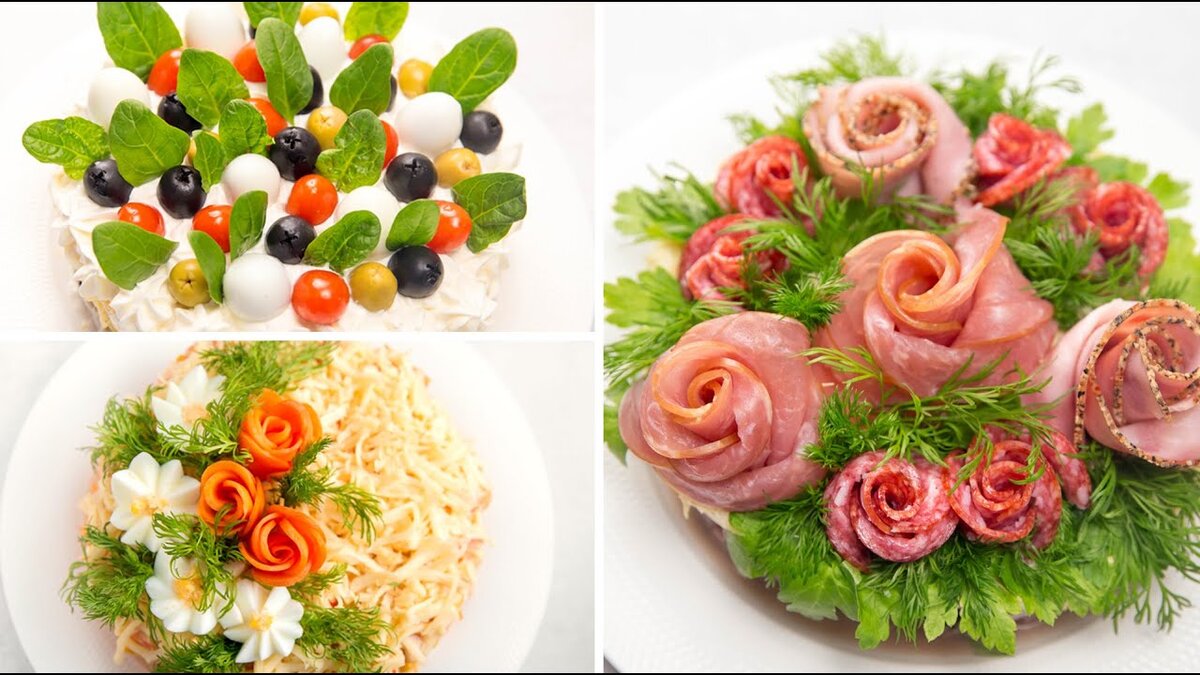 Как украсить стол на день рождения ребенка, украшение блюд и салатов