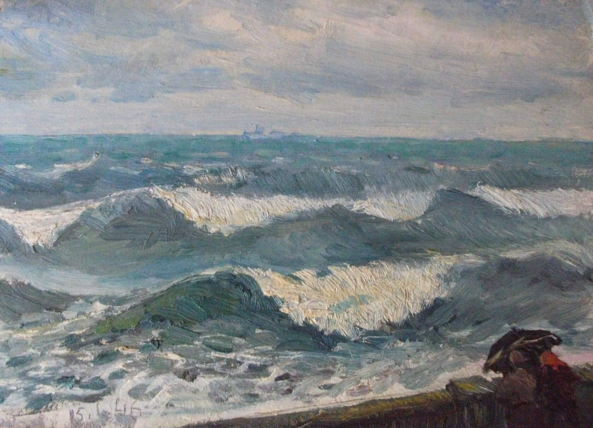 Игорь Спирин. Шторм на Балтике. 1946 г.