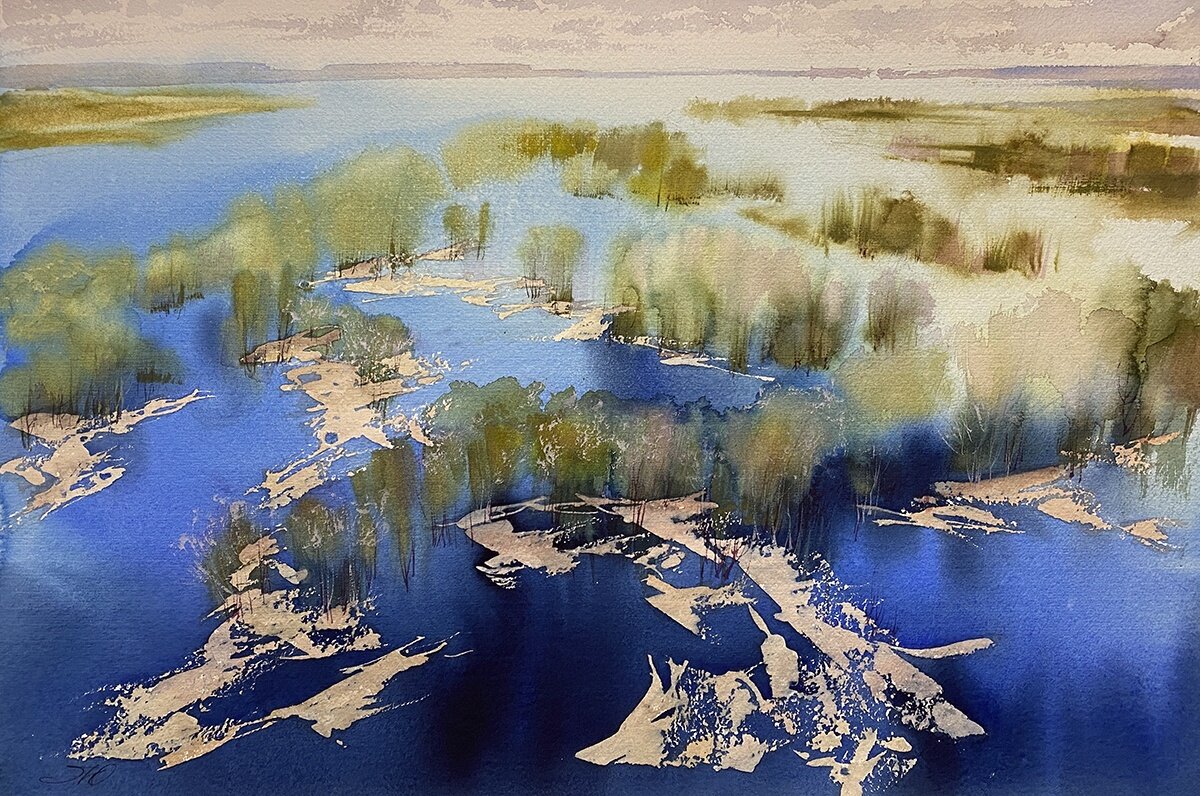 Художник Юрий Ломков, акварель