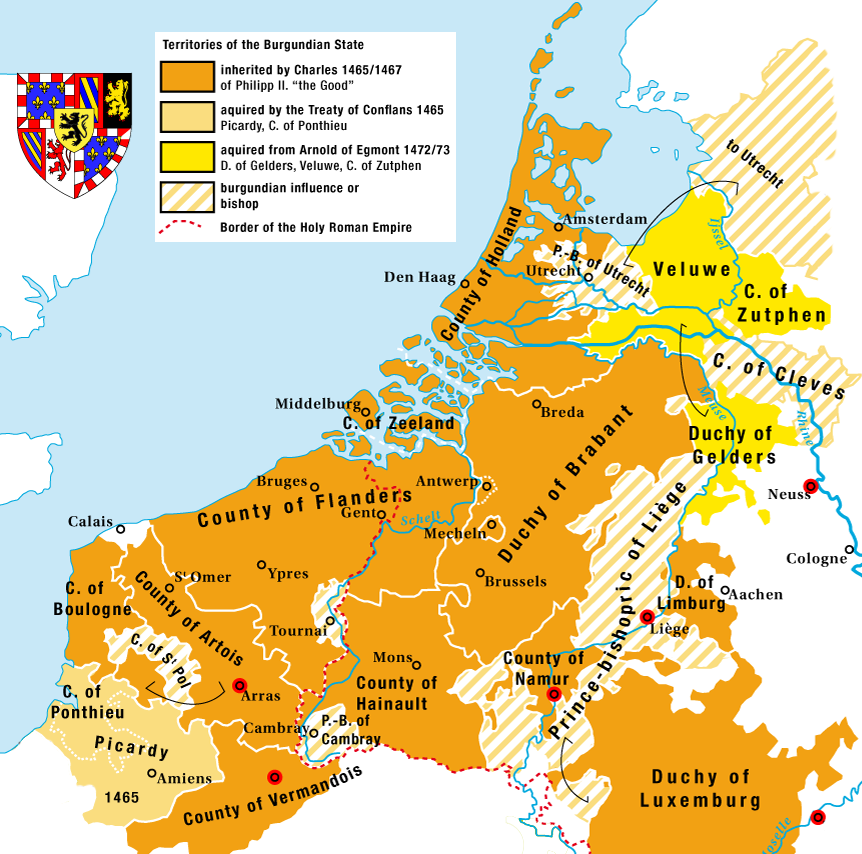 Fig. 01. 1465-1473 Burgundian possessions-in the low-countries «Neder Landes» with County of Holland.