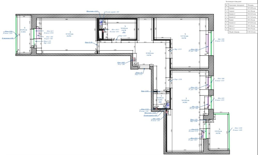 Планировка квартиры от застройщика
