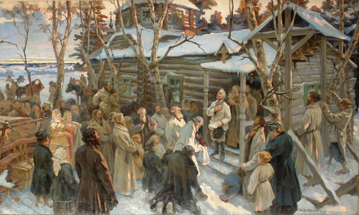 «Суворов в Кончанском беседует с крестьянами» (художник н.а. Шабунин)