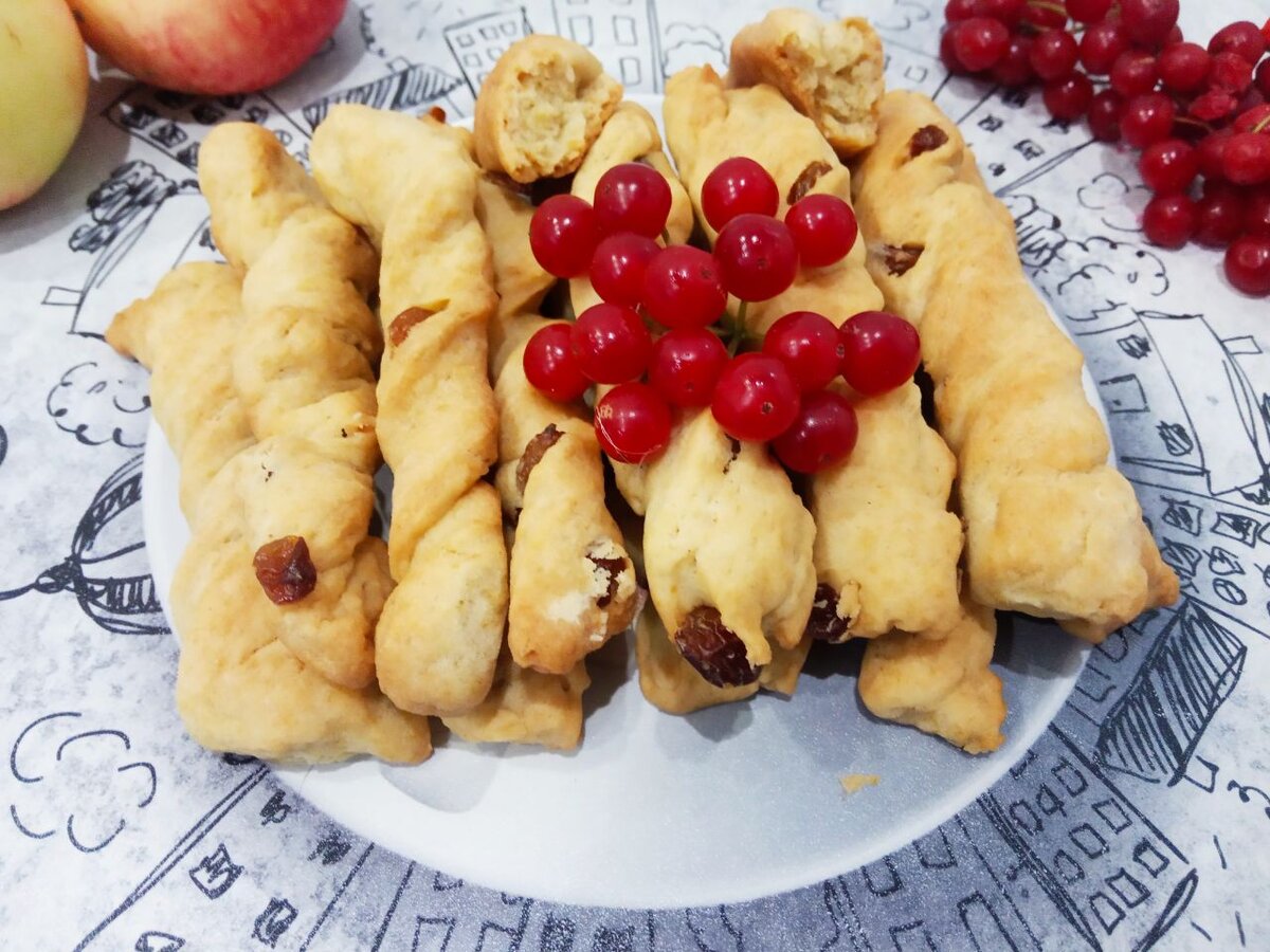 Печенье с изюмом на растительном масле