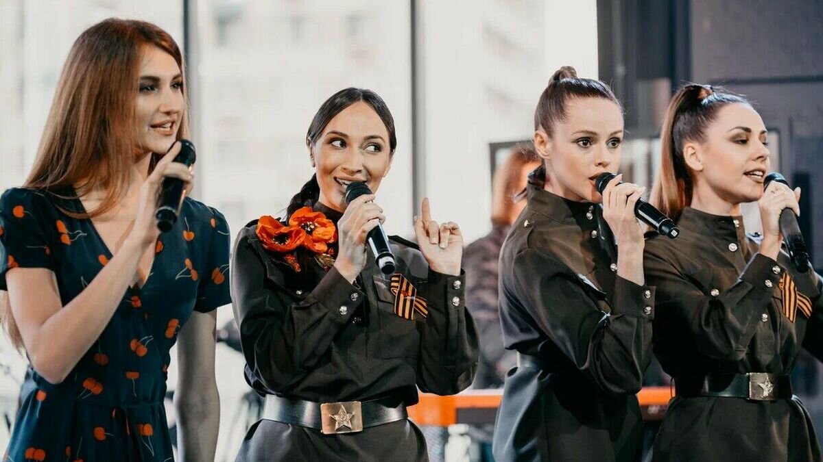    Участницы женской арт-группы "Soprano" во время онлайн-концерта "Песни Победы© Пресс-служба арт-группы "Хор Турецкого"
