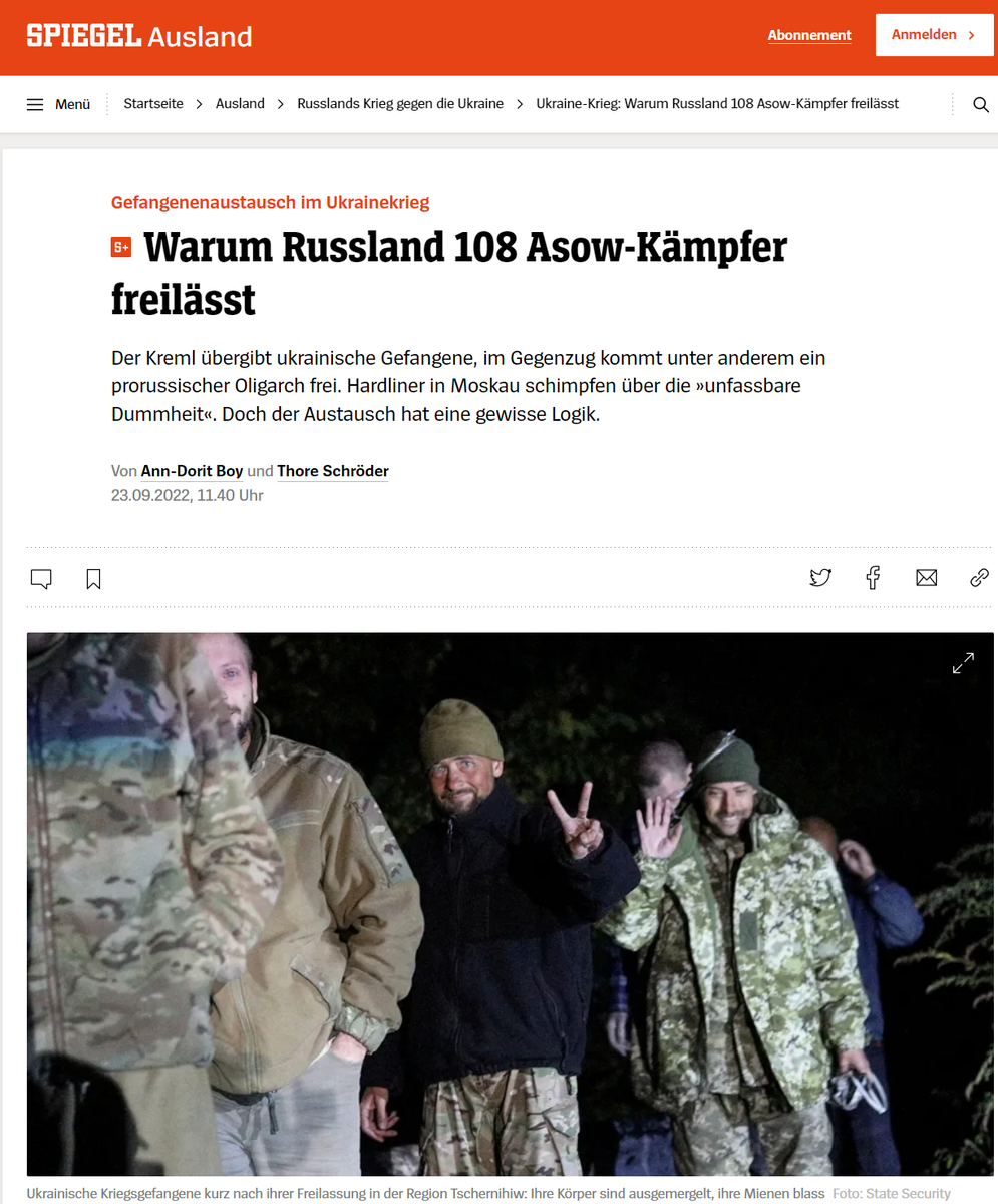 Многие западные издания задаются вопросом: почему Россия выпустила Азовцев. А я задаюсь вопросом: будь это рядовые всушники обратил бы кто внимание там на это?