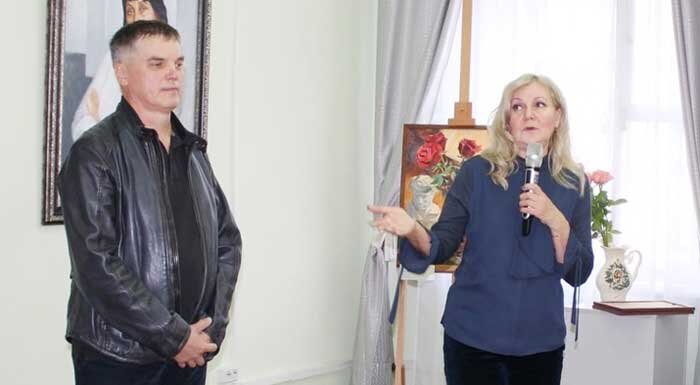 Олег и Елена Чертковы на открытии выставки в Художественном музее