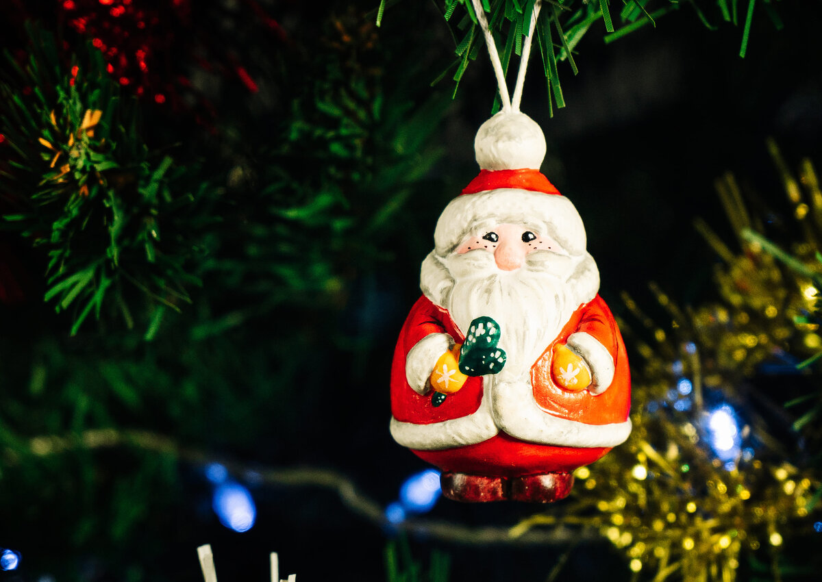 Готовая ёлочная игрушка "Дед мороз"