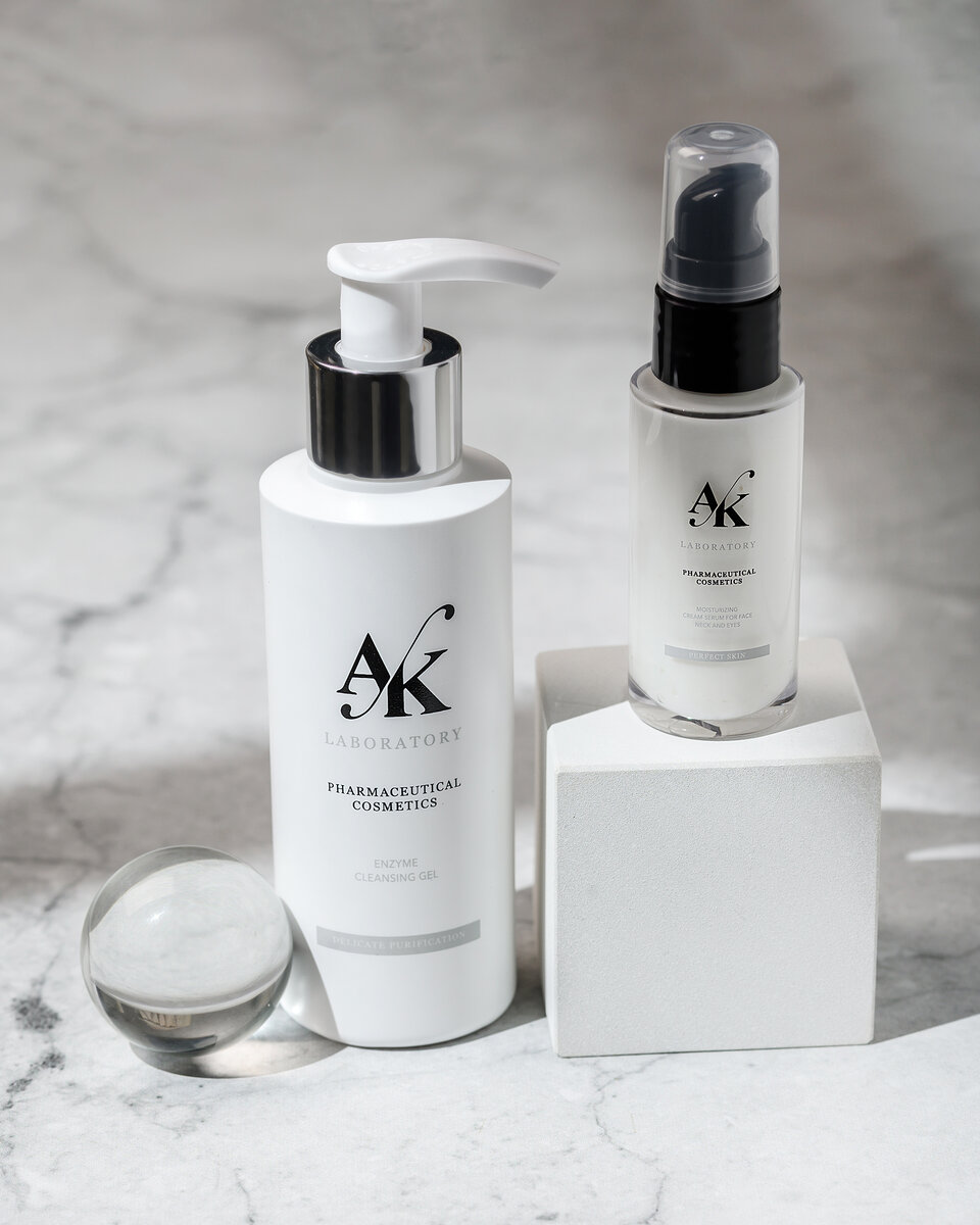 Ферментативный гель для умывания "Delicate purification", 150ml; Увлажняющая крем-сыворотка для лица, шеи и области вокруг глаз "Perfect skin", 30ml