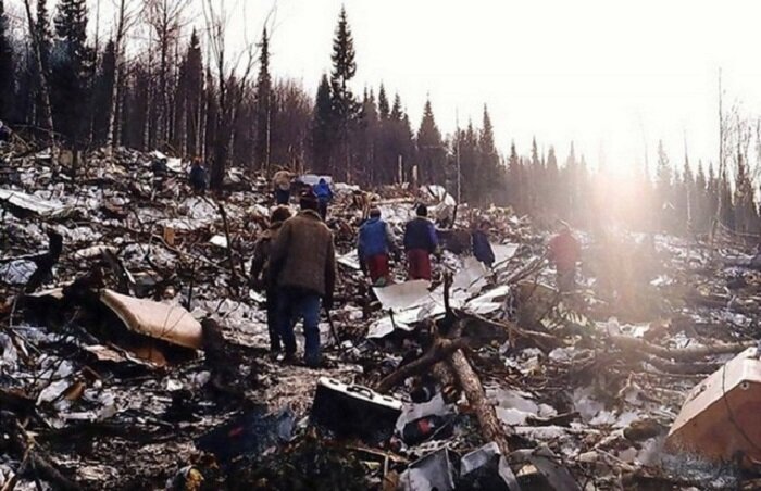 Место крушения Ту-154 под Иркутском в 1994 году. /Фото: dosaafrt.ru