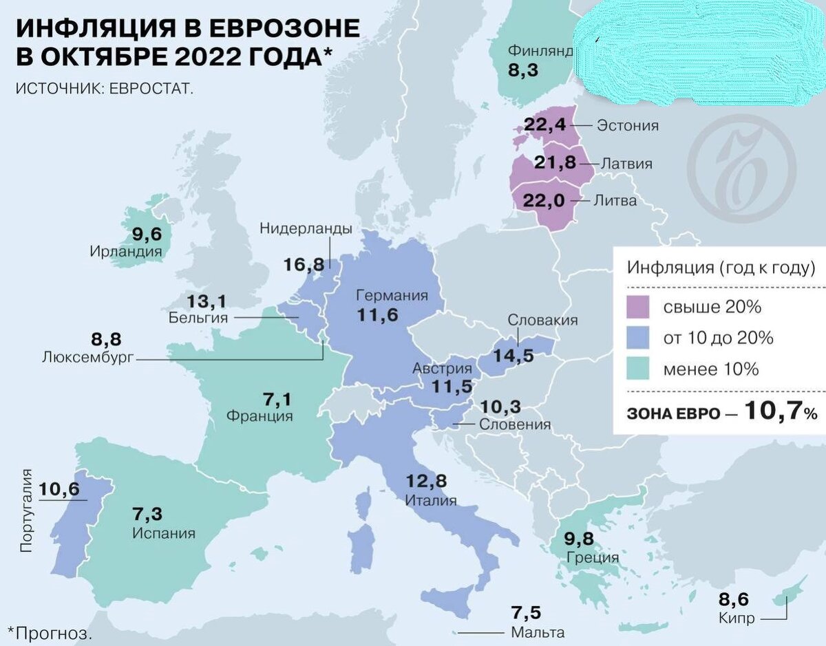 Карта россии и европы 2022