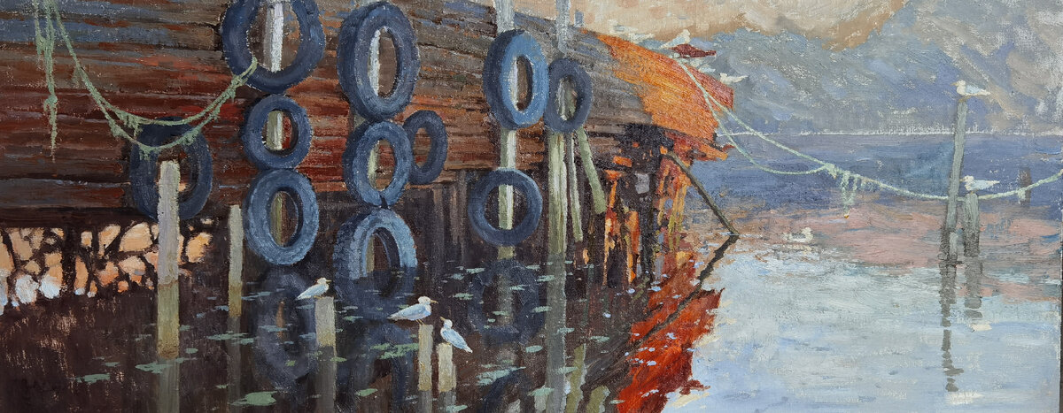 Териберка. Холст, масло, 2022, 40*100. Анастасия Сажина. Фото: личный архив художника.