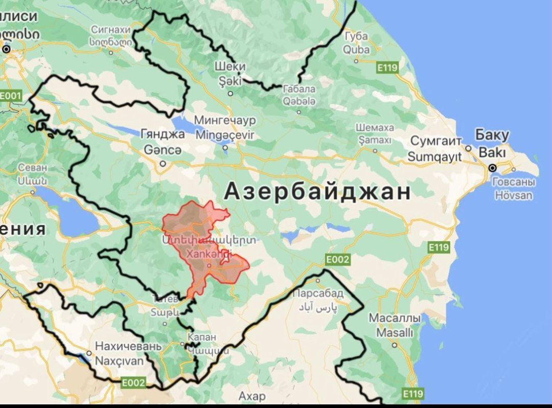 Карта азербайджана на русском языке