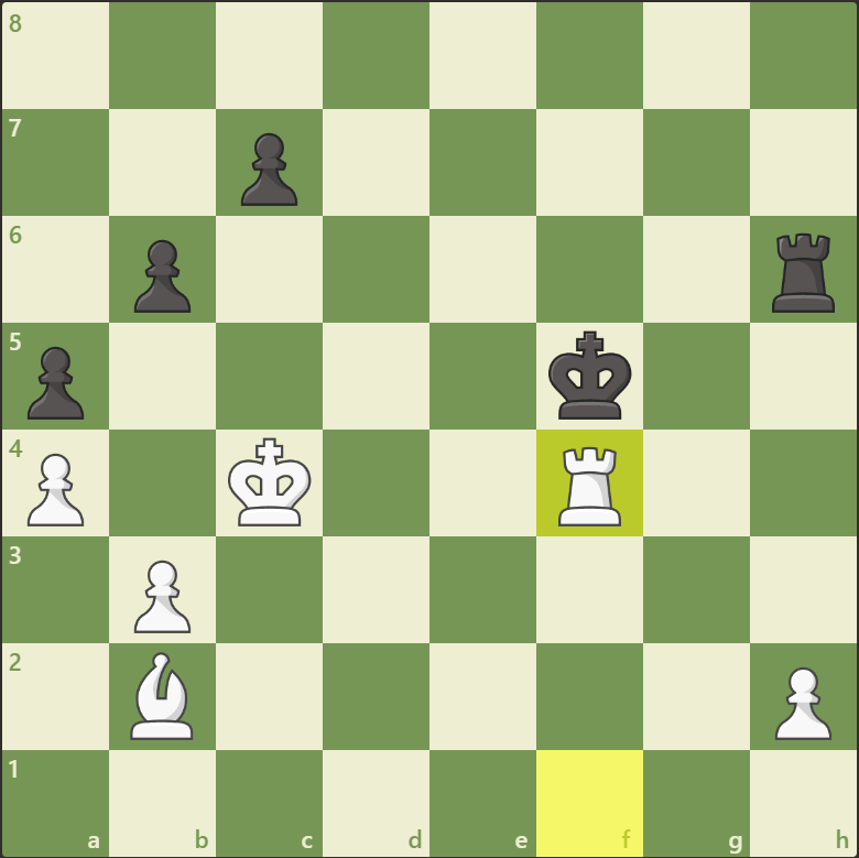 Л:f4+!, сильный ход, белые жертвуют качество...