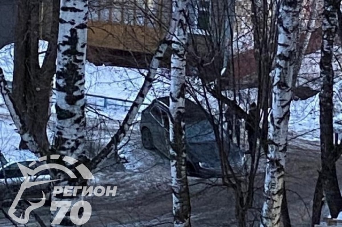    В Томске машина застряла в глубокой яме