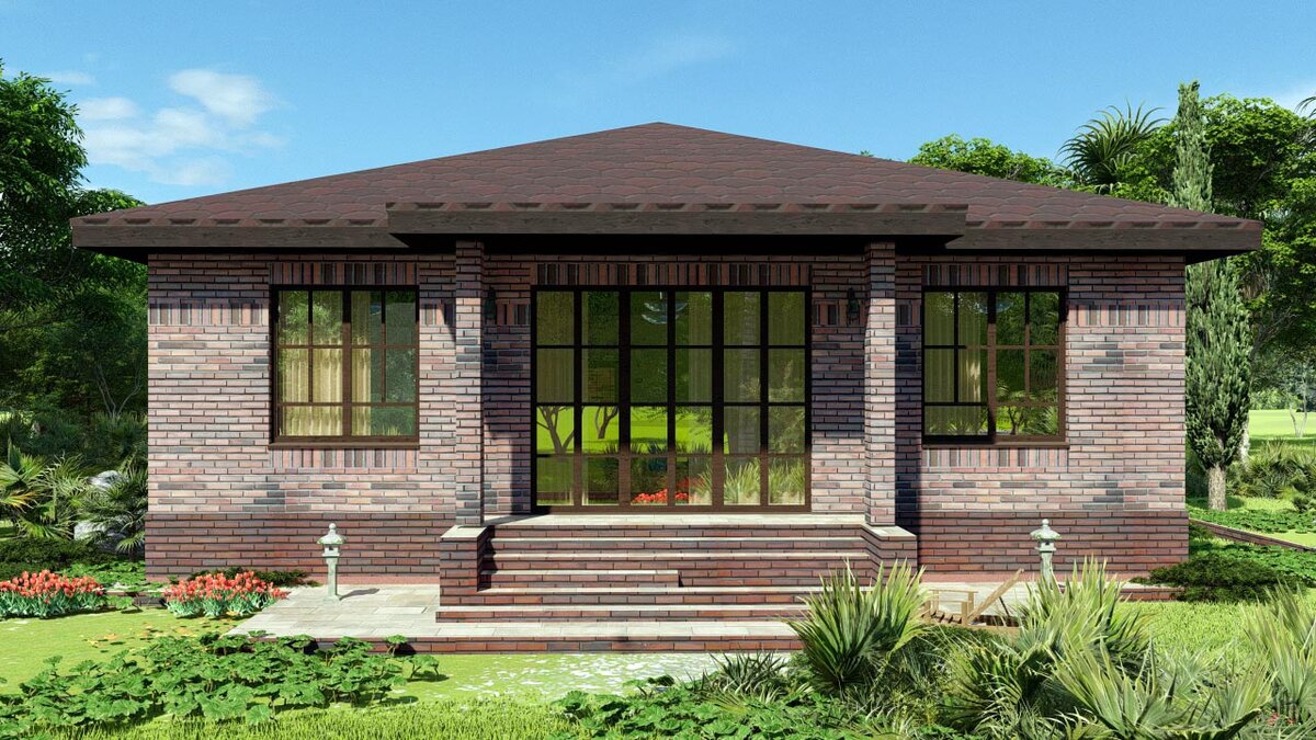 БОГОРОДСК 138 м2- проект одноэтажного дома 13х13 с 4 спальнями и ...