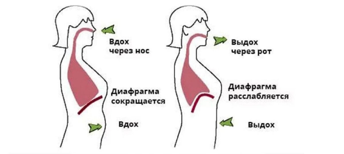 Схема правильного дыхания