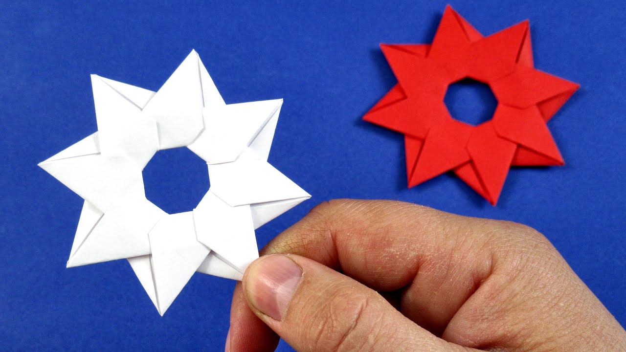 Как сделать сюрикен из бумаги Оригами сюрикен из бумаги ⭐ How To Make a  Paper Ninja Star Shuriken | Хочу Творить | Дзен