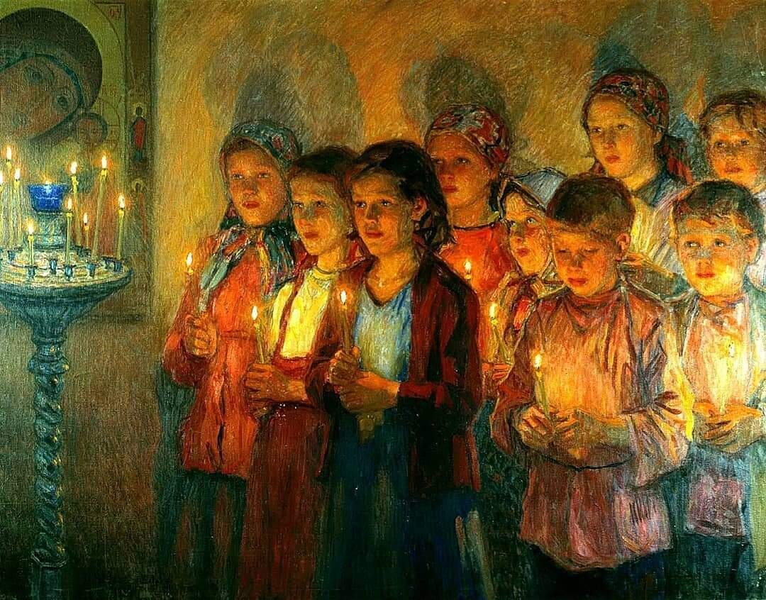 Богданов-Бельский Н. П. "В церкви"⠀