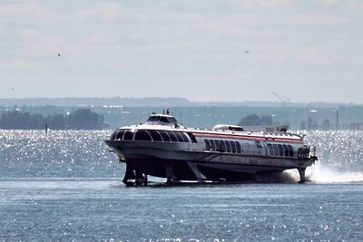    Вид на порт "Морской фасад" с набережной у стадиона "Санкт-Петербург". ©Алексей Даничев РИА Новости