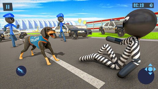 СОБАКА ЛОВИТ ПРЕСТУПНИКОВ СТИКМЕНОВ ИГРА НА АНДРОИД STICKMAN POLICE DOG CHASE CRIME SIMULATOR