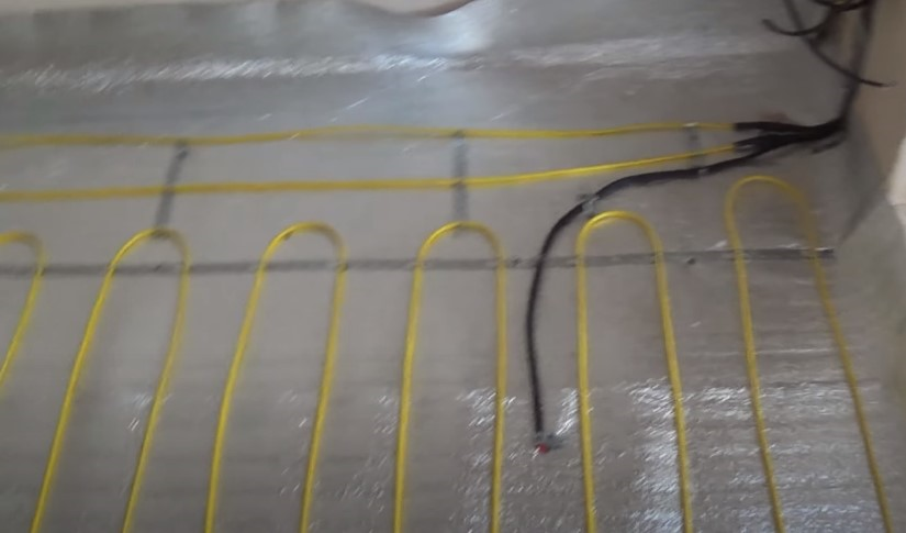 Монтаж нагревательного кабеля на теплоизоляции