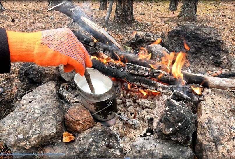 Каша на костре. Наше утро