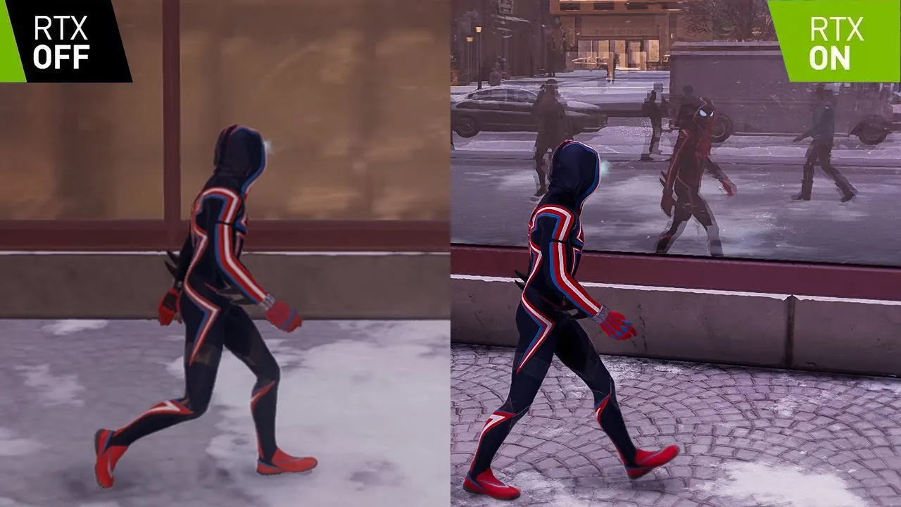 СРАВНЕНИЕ ГРАФИКИ в SPIDER MAN MILES MORALES [на русском] + RTX 3060 Ti 4К  видео Человек Паук