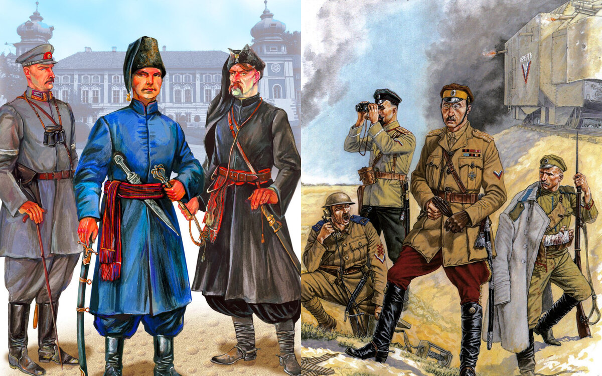 Петлюровцы и белогвардейцы при взятии Киева (художник — А. Каращук).