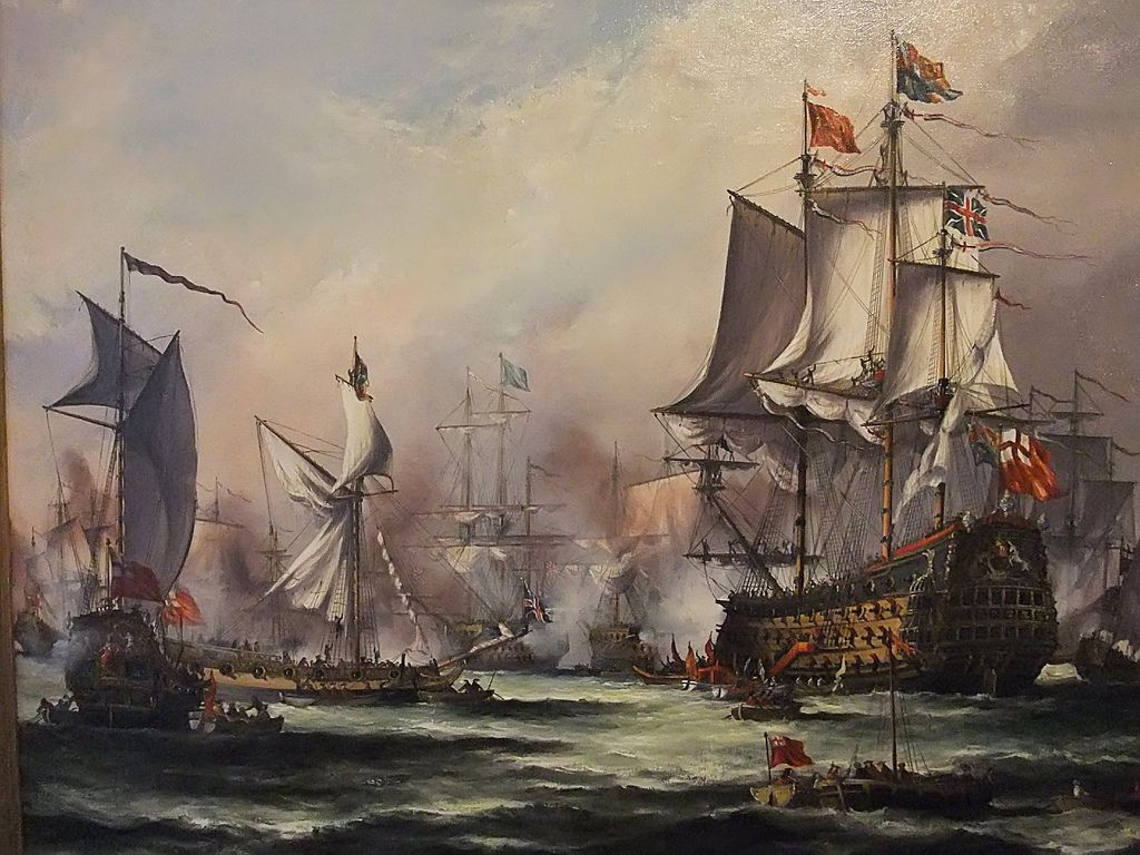 English King Charles II Receiving the Fleet After the Battle of Sole Bay 1672 by John Bentham-Dinsdale.