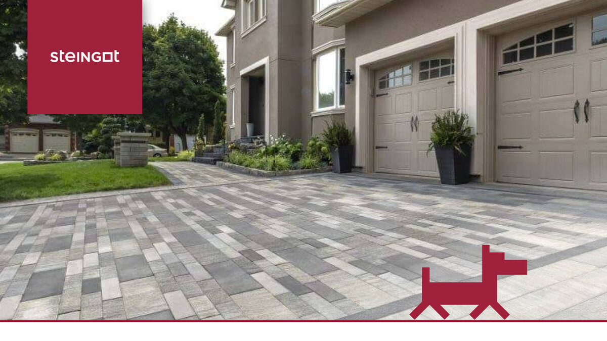 Чередование оттенков и разных форматов плитки делают мощение немонотонным и визуально интересным. За счет мини-фаски между камнями нет явных промежутков, по покрытию удобно ходить и ездить.