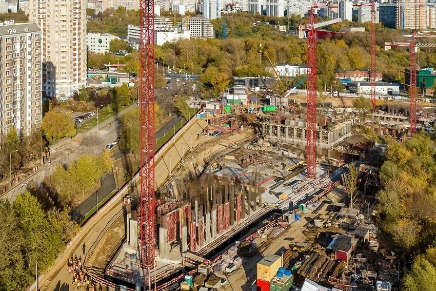 ЖК бизнес-класса «Level Мичуринский» – аэросъемка Новострой-М