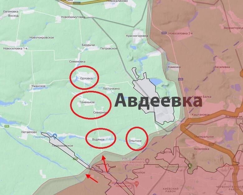 Карта боевых действий в авдеевке