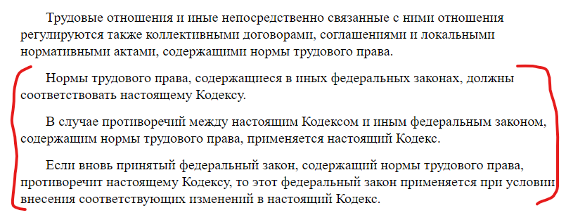 Ст. 5 Трудового кодекса Российской Федерации