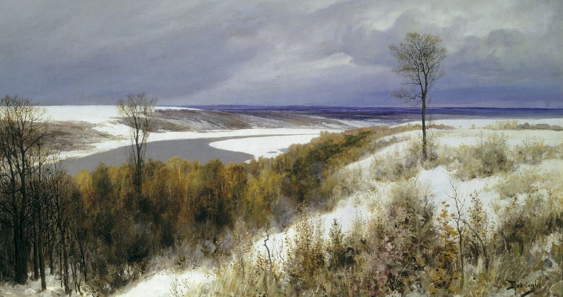 Ранний снег. 1891 год. Василий Поленов. 