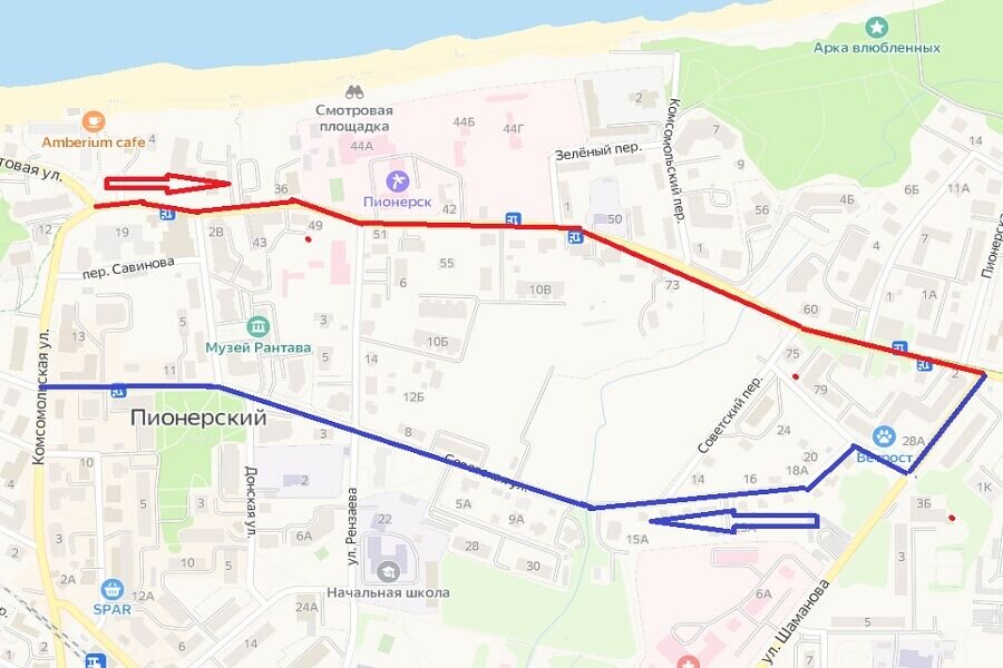 Схема на основе «Яндекс. Карт»