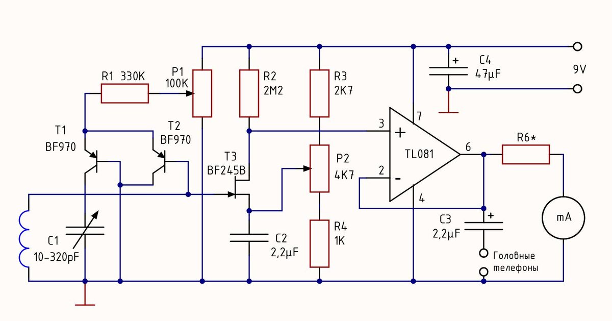 Схема индикатора резонанса