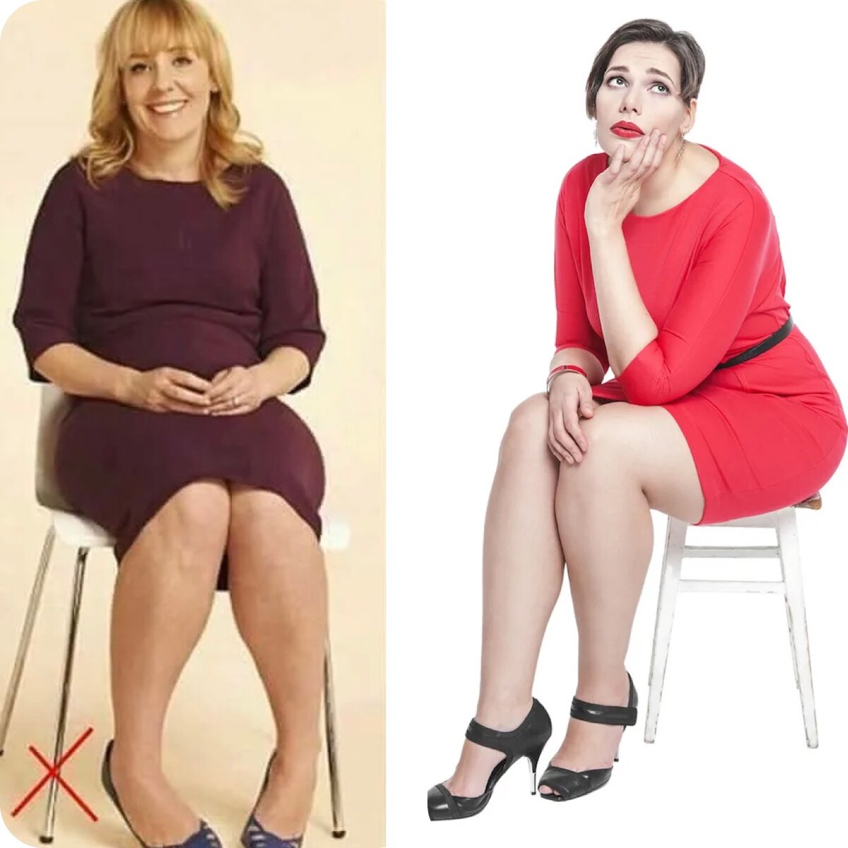 Так сидеть не нужно. Обратите внимание на ноги