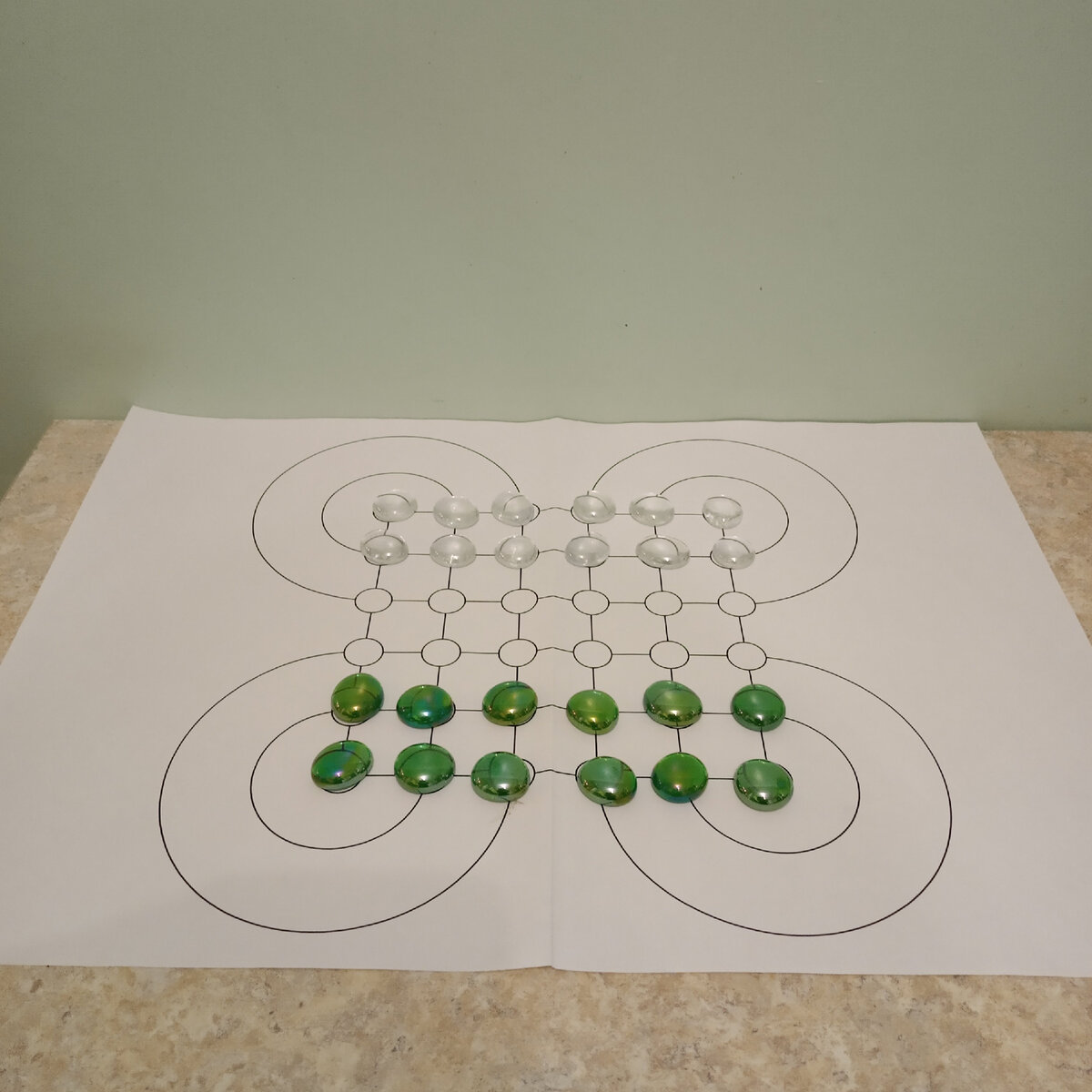 Начальная расстановка фишек в игре Суракарта