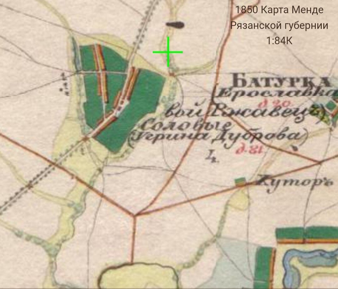 Карта межевания, 1850г. Взято с retromaps.ru