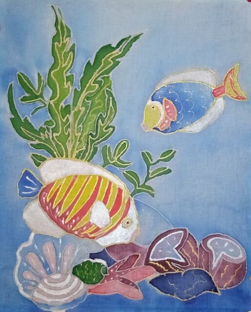 Первый опыт работы с батиком. Фото автора