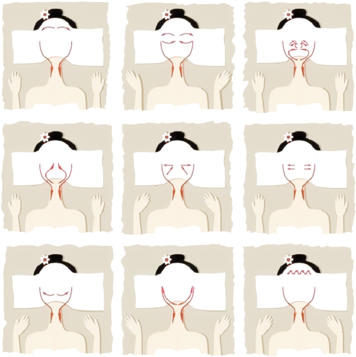 Схема массажа горячим полотенцем