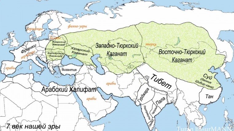 Географическое расположение тюркского каганата