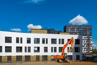    Строительство школы в Новомосковском округе © Telegram-канал Сергея Собянина