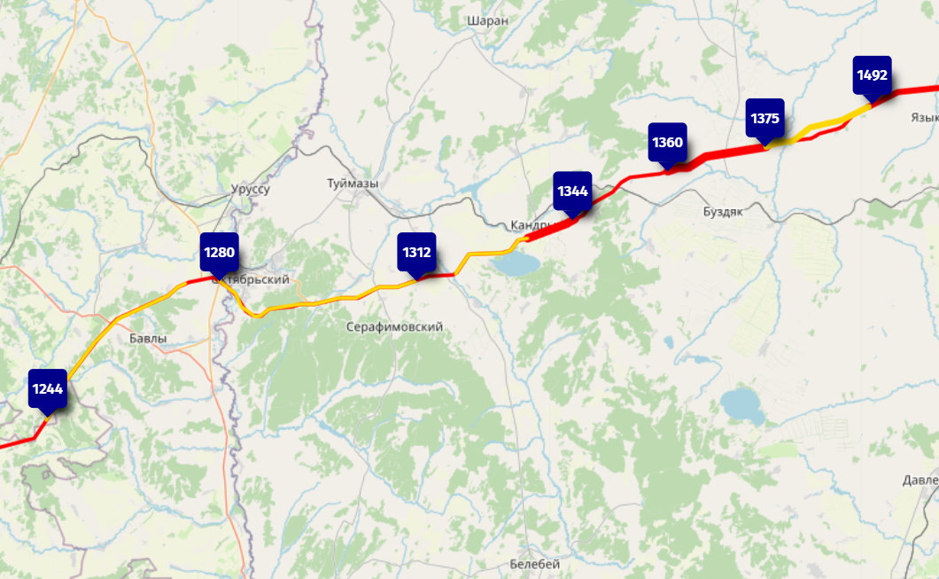 Схема дороги м12 по татарстану