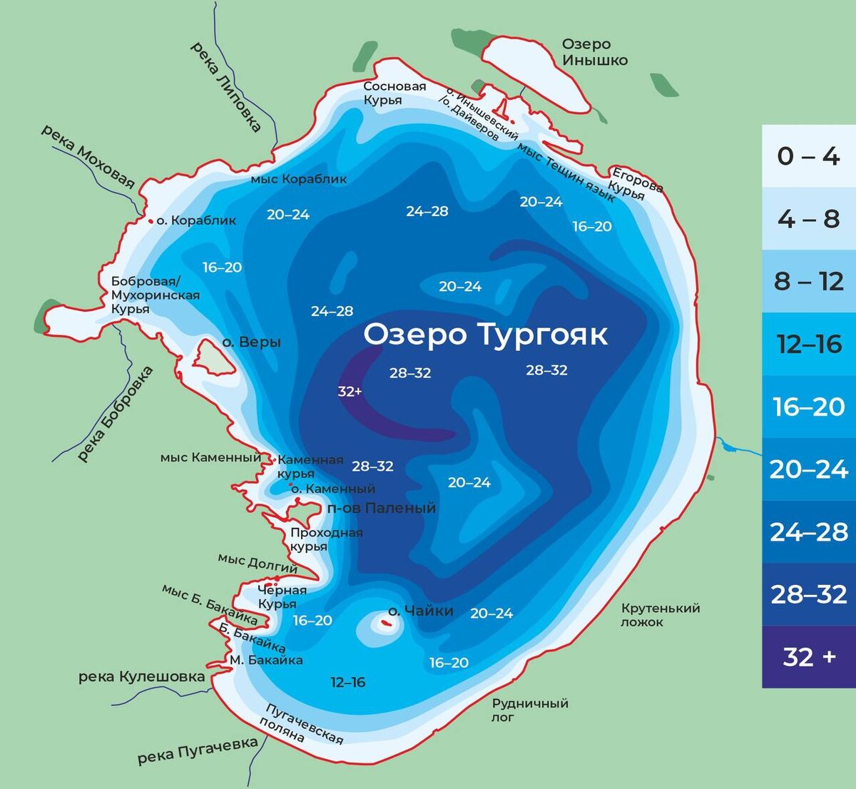 Озеро Тургояк, Челябинская область. Фото, карта, …