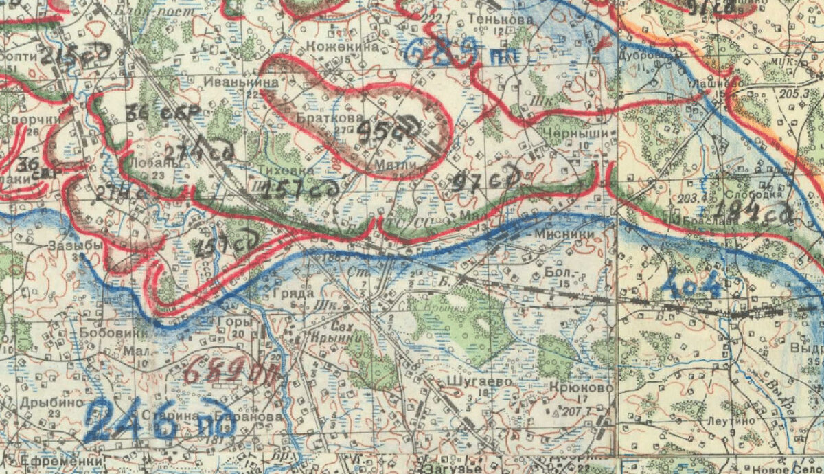 Отчётная карта обстановки на фронте 33-й Армии с 21.12.43 г. по 28.12.43 г.