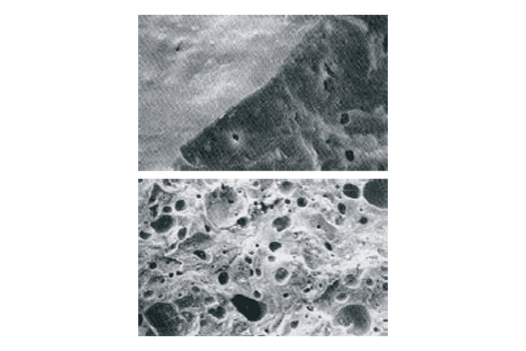 Керамическая плитка под микроскопом