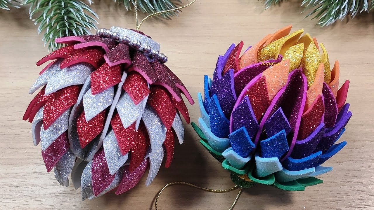 НОВОГОДНИЕ ИГРУШКИ из фоамирана своими руками 2022 🎄 2 DIY christmas  ornaments