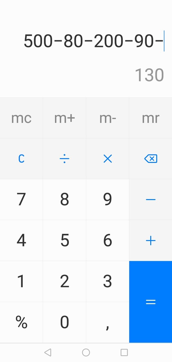 Из 500 рэ вычитаем предлагаемые покупки.
